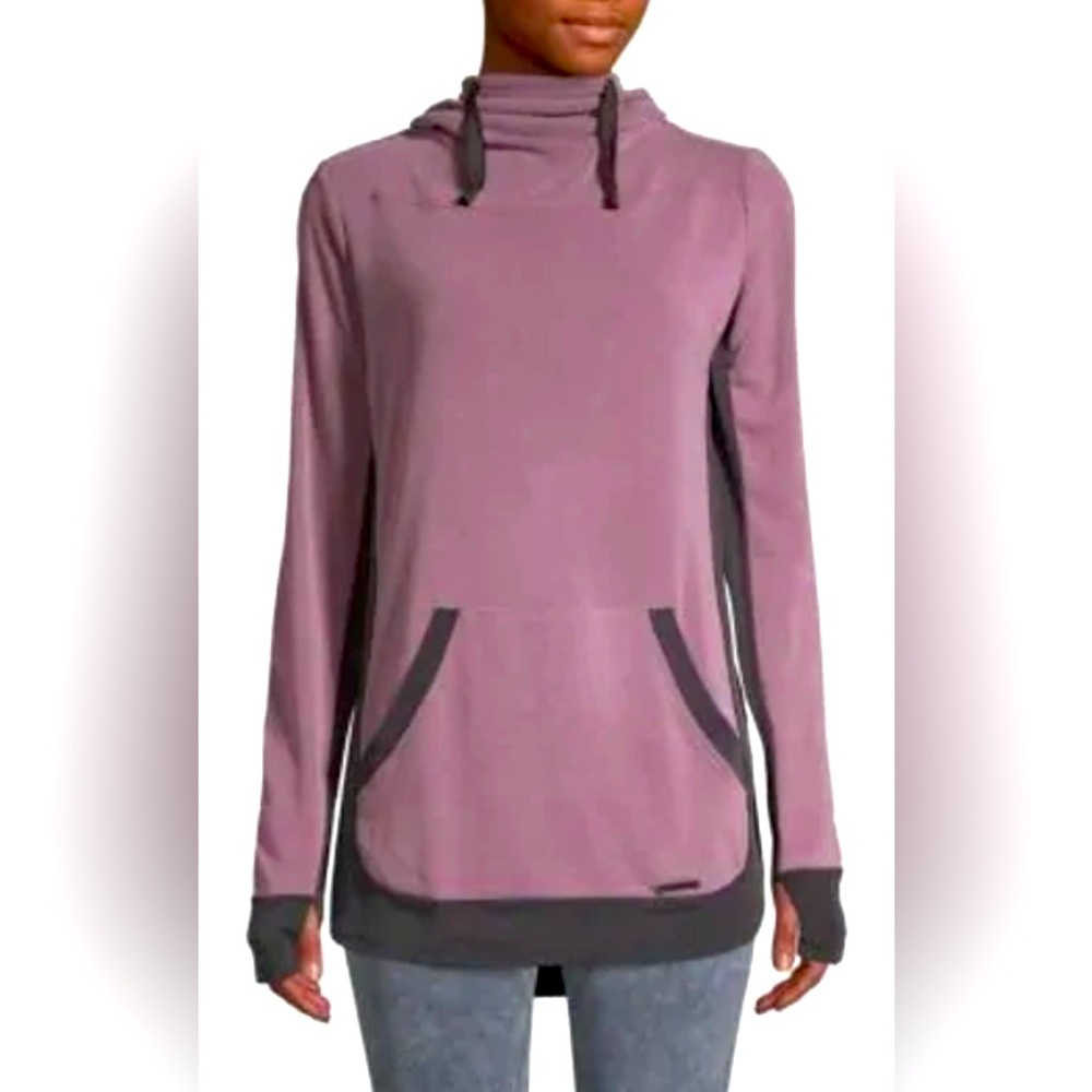 New  Blanc Noir Women's Plum "Amour" Active Pullover Hoodie Sweatshirt SZ XS